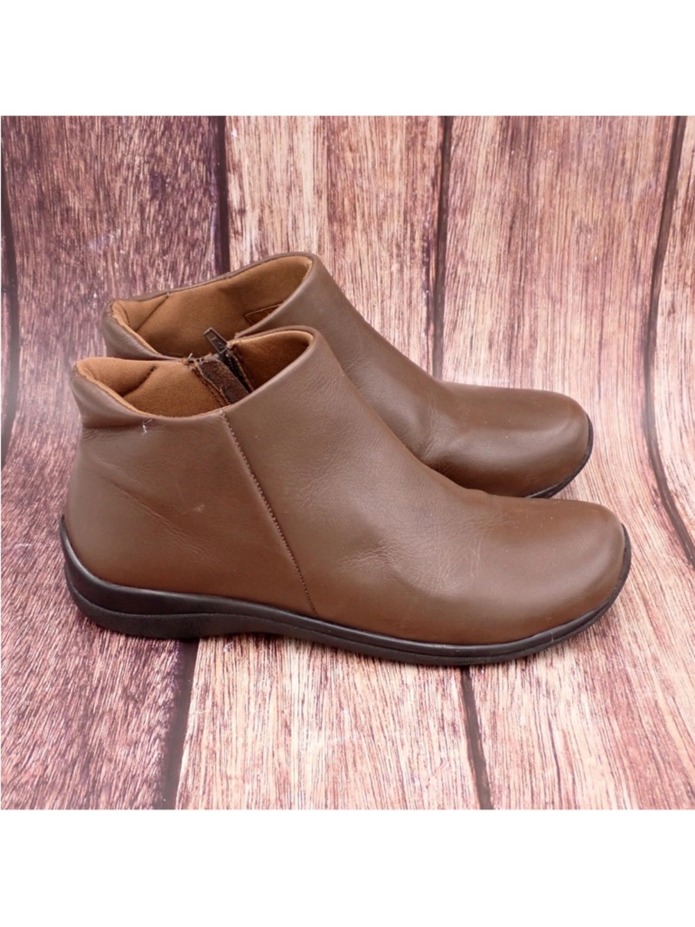 David Tate Womens Sportivo Zipper Leather Ankle Booties Size 7 M Waterproof - Picture 3 of 9